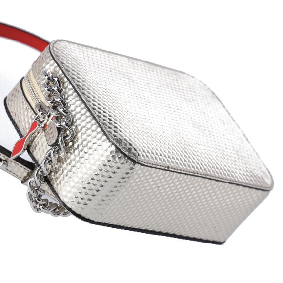 Christian Louboutin Rubylou Mini Shoulder Bag Gold Leather Glitter - Picture 9 of 11